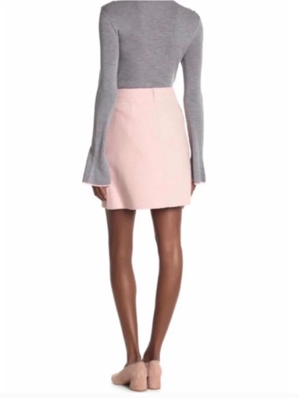 NWT Tory Burch Celeste Mini Wool Skirt in Coastal Pink Size 14